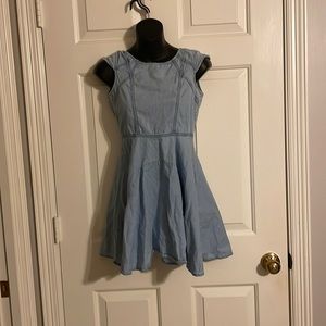 Blue denim gold zipper girls dress size 12